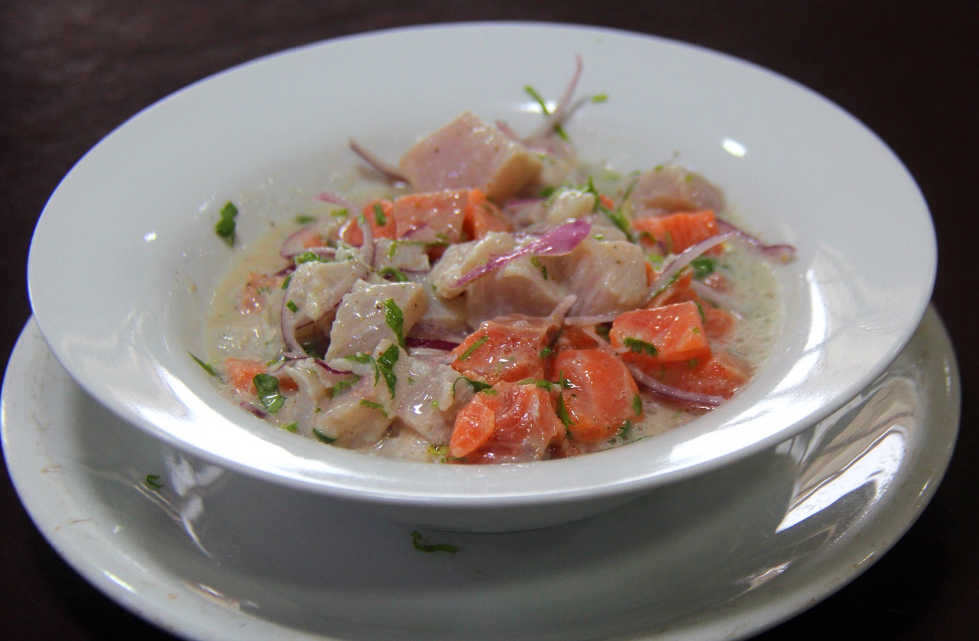 Ceviche fresco de corvina