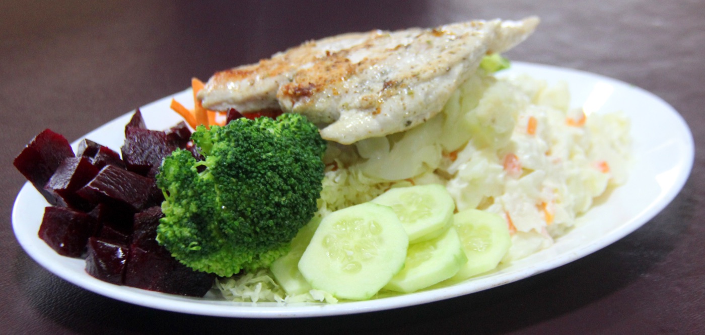 Pescado a la plancha con verduras
